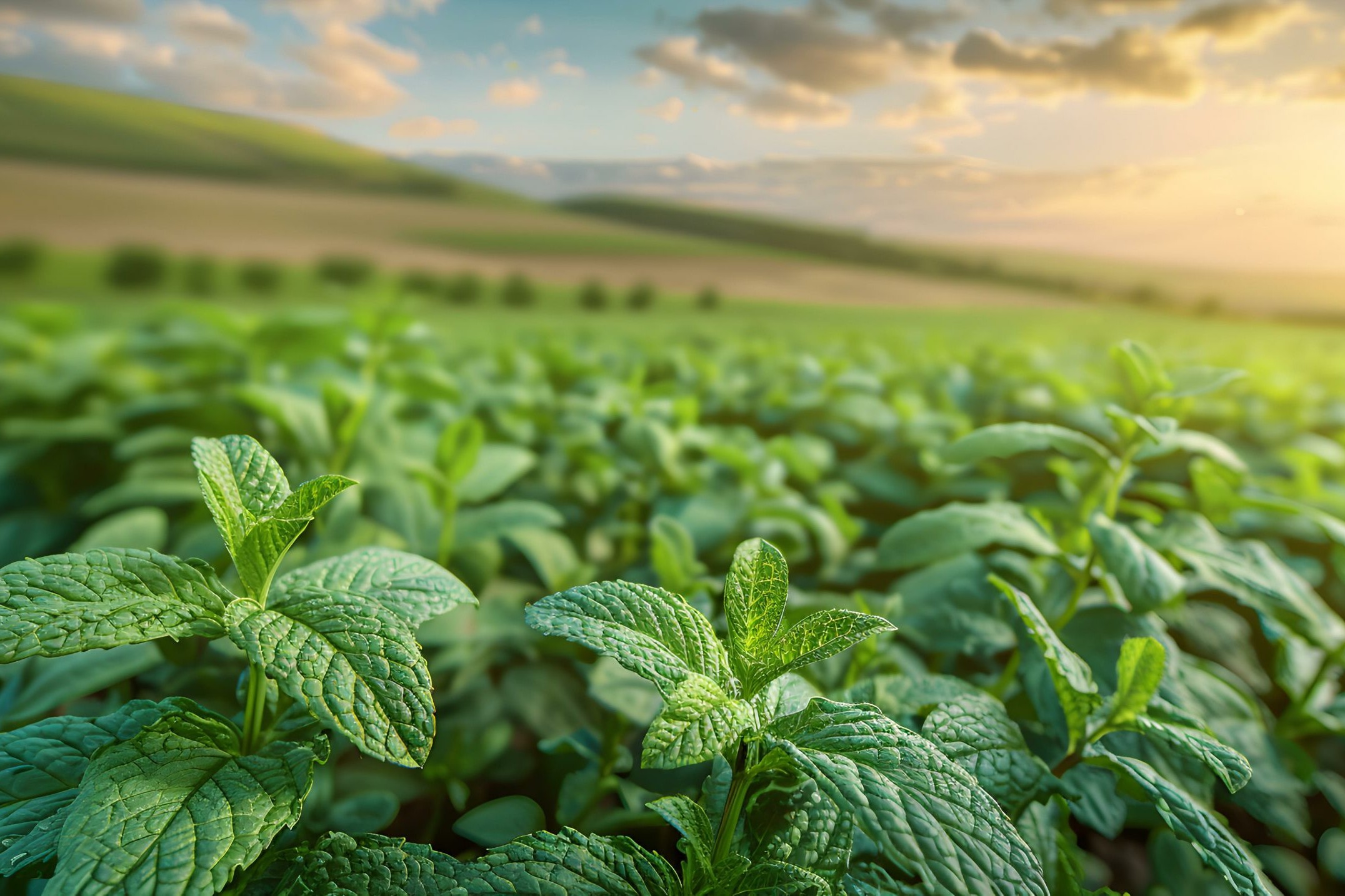 a mint field lush green image